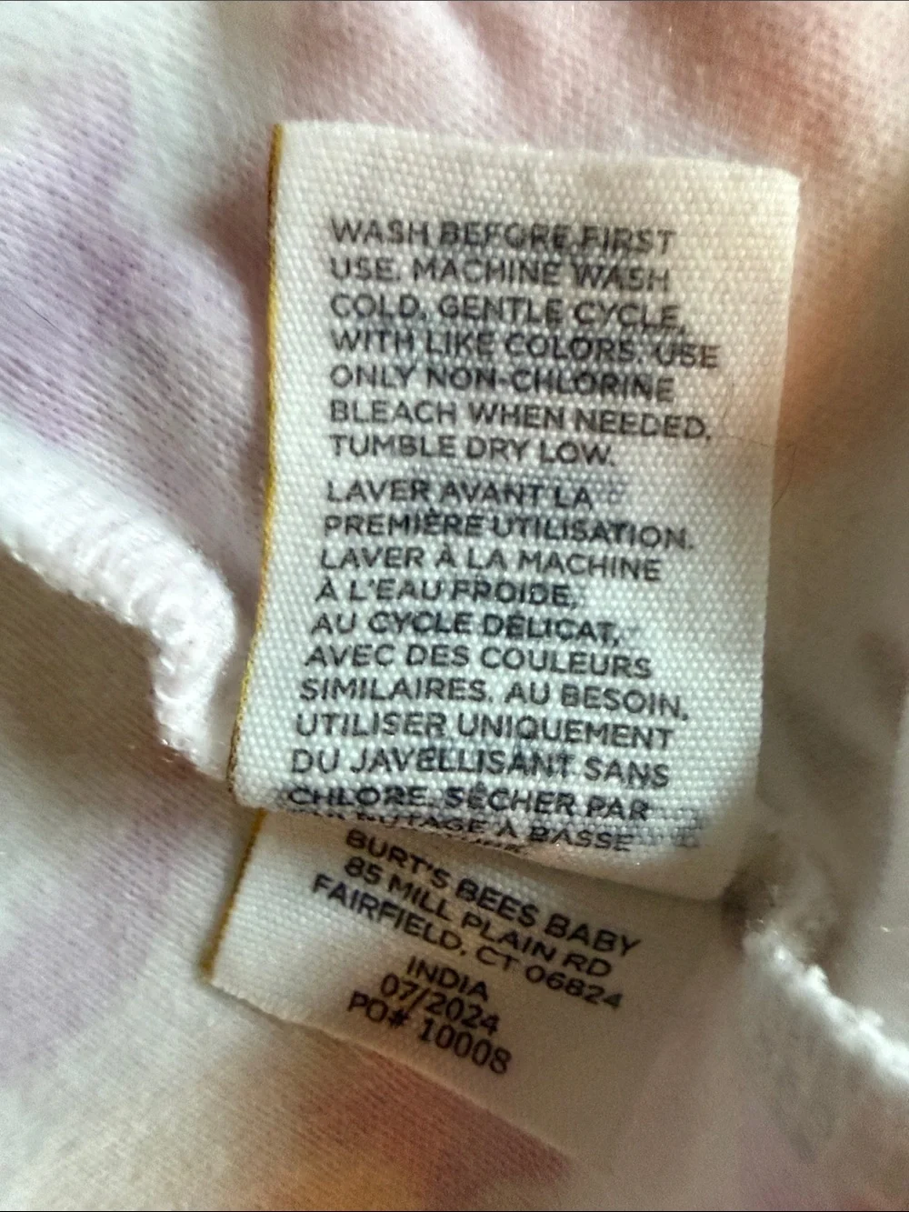 Aden & Anais Sleep sack, Burt’s Bees Footed sleeper, Carter’s onesie